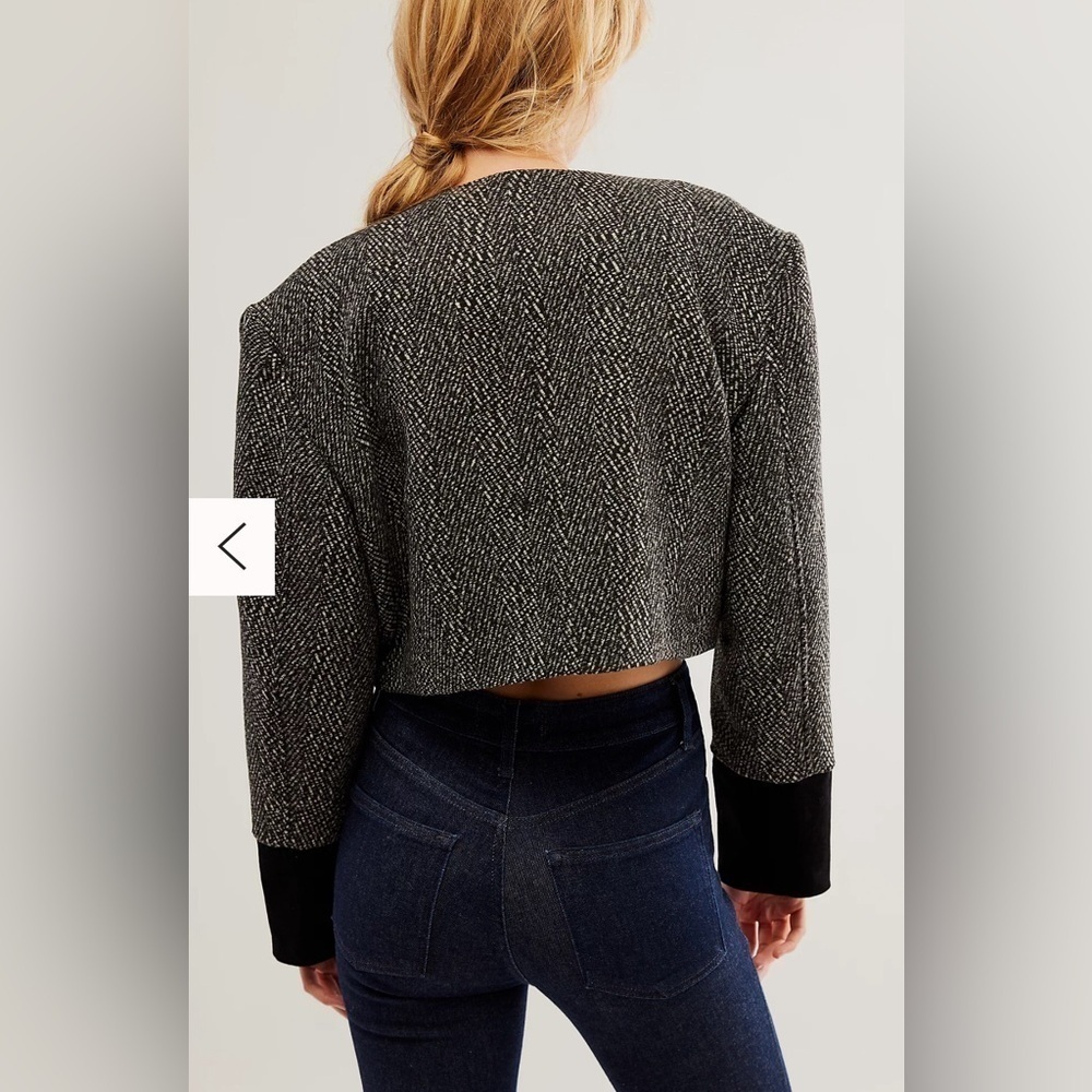 NWOT Free People, Emily Jacket, Small in Black/Gray - Picture 5 of 11